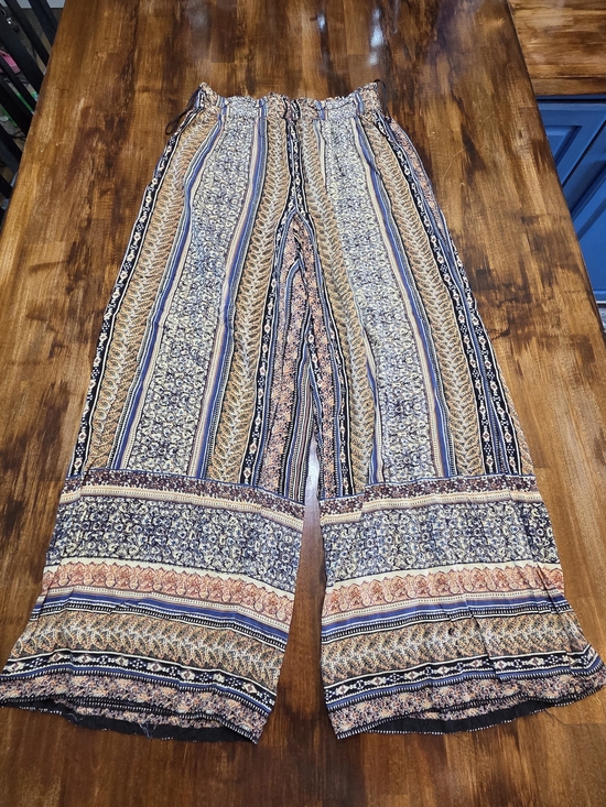 Angie Pants - ANGIE Wide Leg Printed Rayon Pants Medium Like New